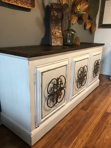 Amazing Large Buffet or TV Stand w/Giant Iron Pulls