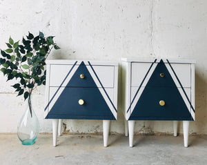 Chic Geometric MCM Nightstand Set