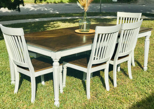 Perfect Large Farmhouse Table w/4 Chairs & Bench