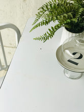 Load image into Gallery viewer, Vintage Enamel Top Table &amp; Metal Cafe Chairs (3pc)