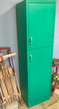 Load image into Gallery viewer, Bold Green Vintage Industrial Metal Cabinet