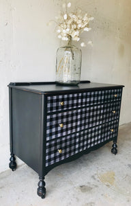 Amazing Antique Buffalo Check Dresser