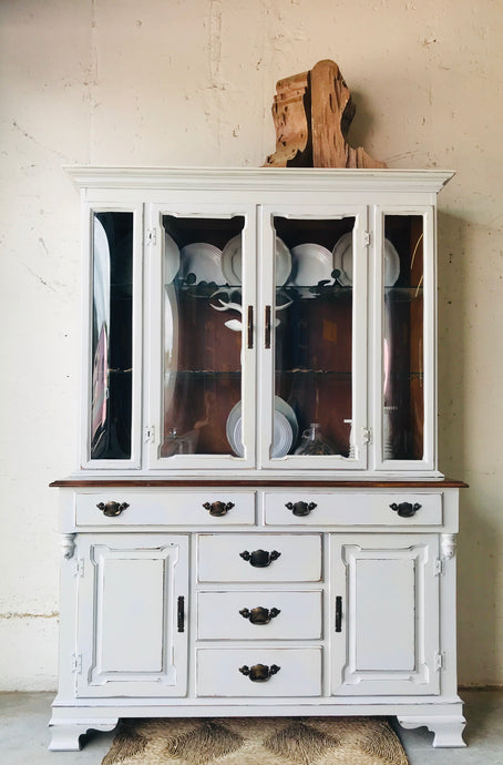 Pristine Vintage Tell City China Cabinet