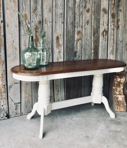 Perfect Farmhouse Sofa or Entryway Table & fire extinguisher