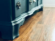 Load image into Gallery viewer, Beautiful Vintage Blue Long Dresser or Buffet