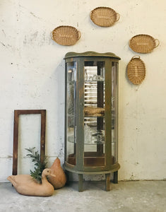 Chippy Green Lighted Curio Cabinet