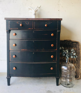 Moody Black Antique Chest of Drawers