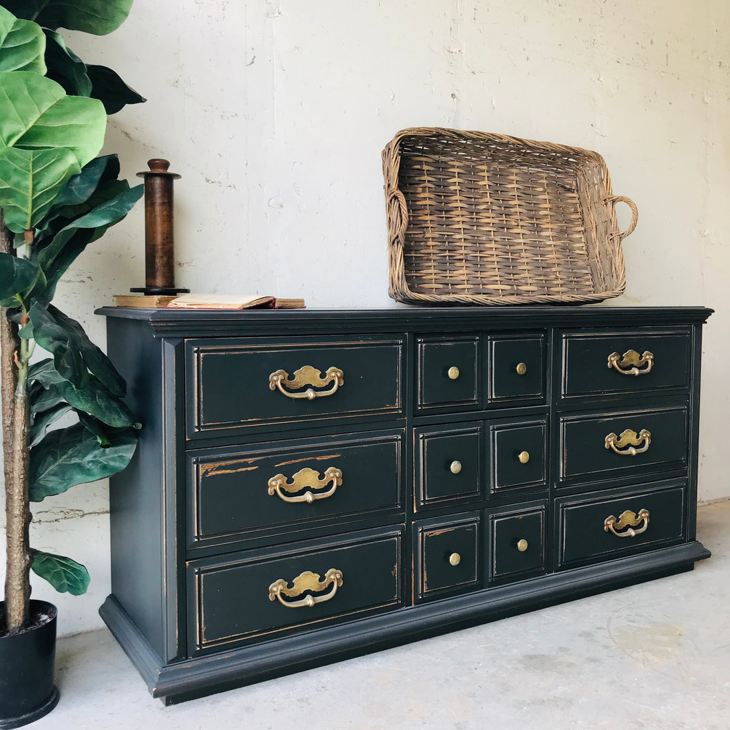 Moody Large Black Dresser or Buffet