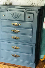 Load image into Gallery viewer, Chunky Vintage Stormy Blue Chest of Drawers
