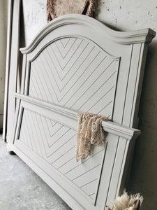 Pretty Neutral Queen Bed Frame (Complete)