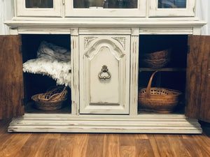 Pretty Shabby Chic Grey China Cabinet