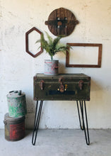 Load image into Gallery viewer, Amazing Vintage Army Trunk on Hairpin Legs