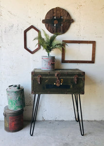 Amazing Vintage Army Trunk on Hairpin Legs