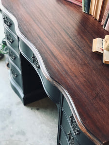 Classy Vintage Black Farmhouse Desk