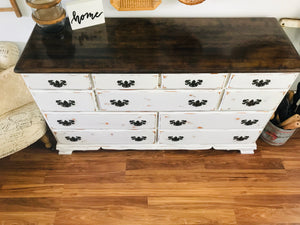 Solid wood Farmhouse Long Dresser with 11 Drawers