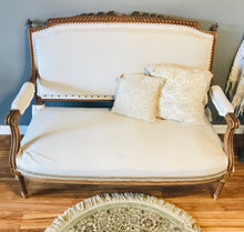 Load image into Gallery viewer, Gorgeous Antique Neutral Linen Settee