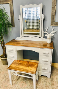 Beautiful Farmhouse Vanity or Desk & Bench