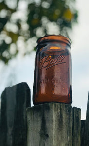 Beautiful Amber Glass Jar Set