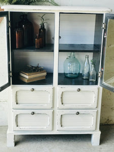 Classy Vintage Farmhouse Display Cabinet