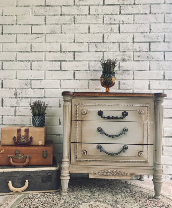 Ornate Vintage French Style Nightstand