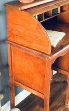 Load image into Gallery viewer, Adorable Vintage Handmade Roll Top Desk &amp; Chair