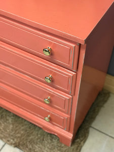 Bright & Cheery Coral Small Chest of Drawers