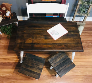 Adorable Mini Farmhouse Toddler Table w/Bench & Stools