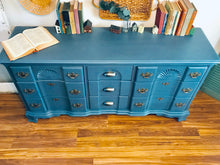 Load image into Gallery viewer, Beautiful Vintage Blue Long Dresser or Buffet