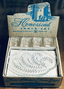 Vintage “Federal Glass” Snack Set