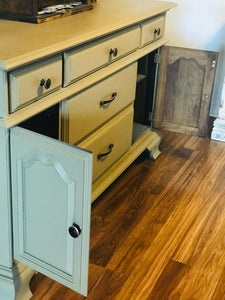 Neutral Vintage Solid Wood Buffet Table