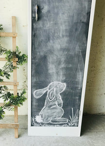 Adorable Farmhouse Metal Chalkboard Cabinet