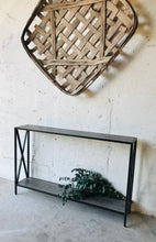 Load image into Gallery viewer, Modern Farmhouse Narrow Metal Sofa or Entryway Table