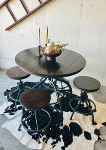 Industrial Adjustable Table & Stools (5pc)