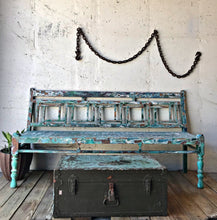 Load image into Gallery viewer, Chippy Coastal Vibe Wood Bench