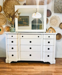 Modern Farmhouse Solid Long Dresser or TV Stand w/Mirror