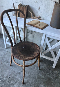 Farmhouse Desk or Entryway Table & Metal Chair