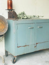 Load image into Gallery viewer, Vintage Industrial Rolling Storage Cabinet