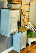 Load image into Gallery viewer, Repurposed Galvanized Feeder Nightstand Set