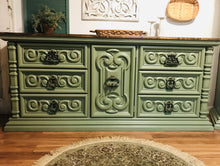 Load image into Gallery viewer, Amazing Sage Green Armoire and Long Dresser Set