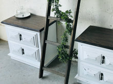 Load image into Gallery viewer, Pretty Vintage Farmhouse Nightstand or End Table Set