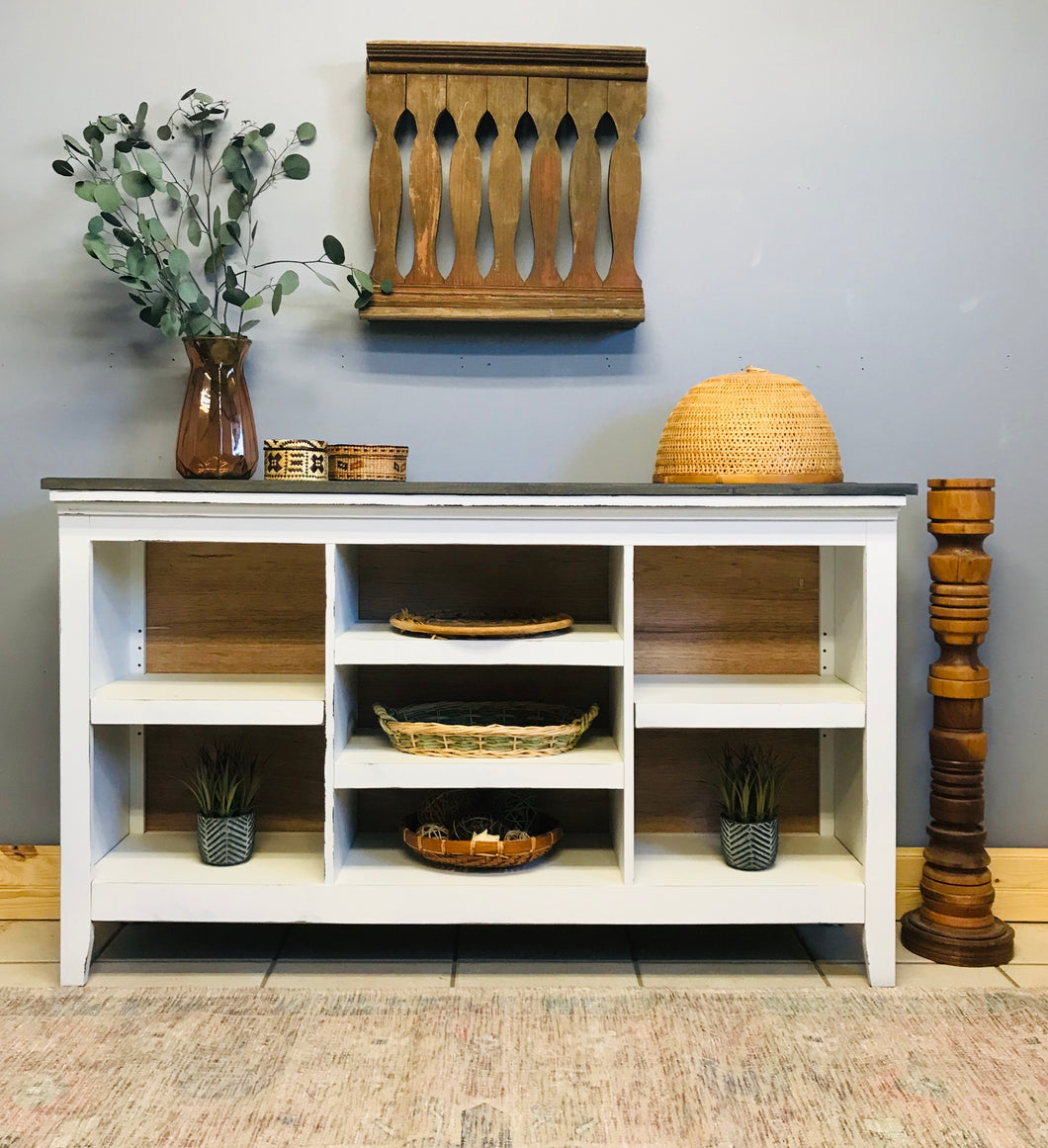 Beautiful Coastal Neutral TV Stand or Entryway Storage