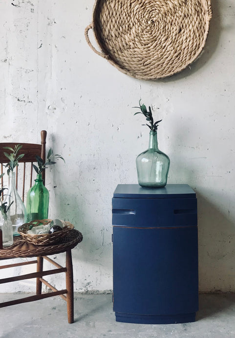 Adorable Vintage Navy Single Nightstand