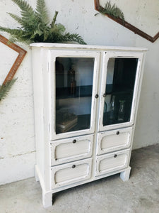 Classy Vintage Farmhouse Display Cabinet