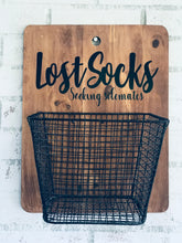 Load image into Gallery viewer, “Lost Socks” Repurposed Cutting Board &amp; Basket