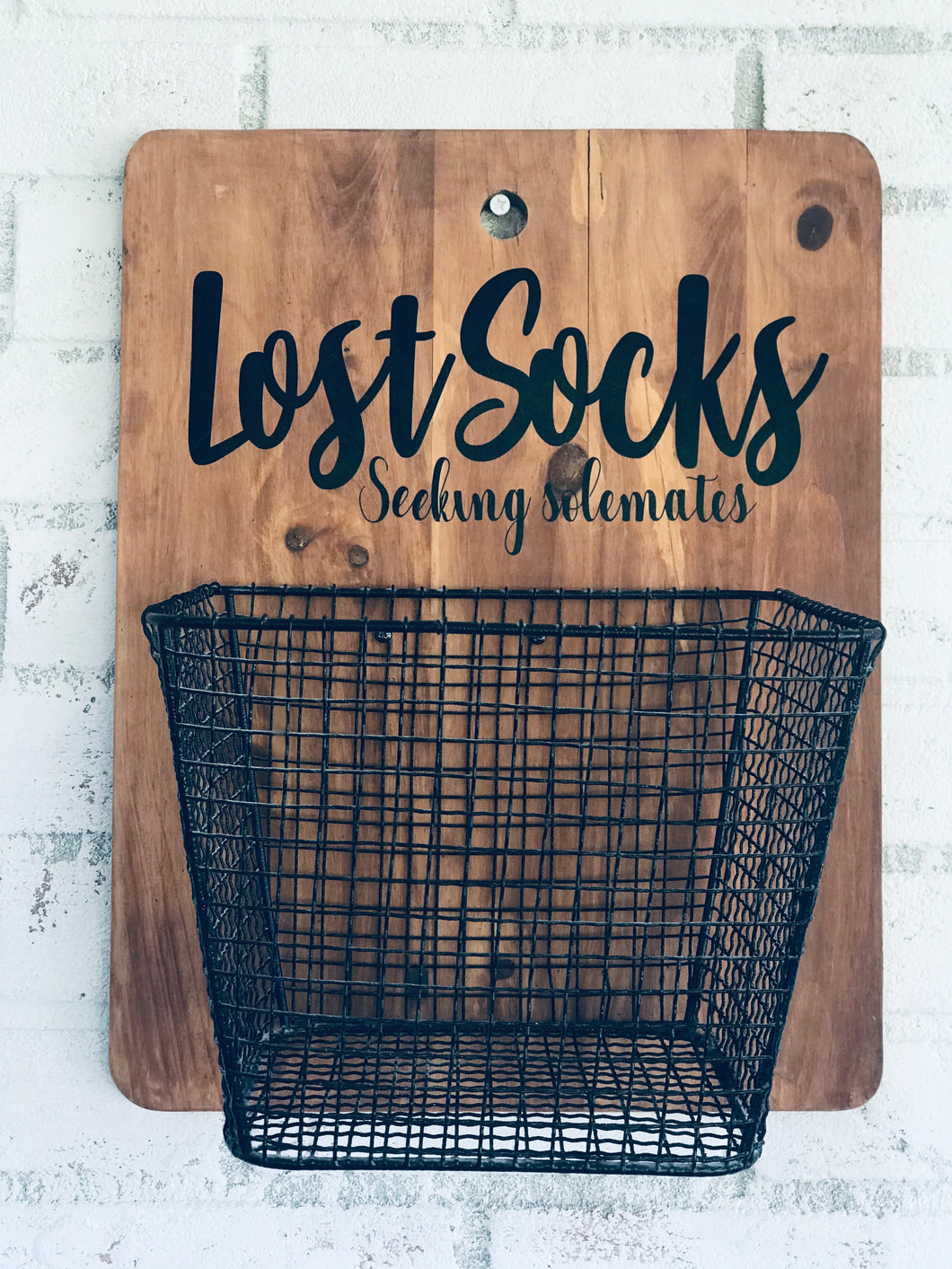 “Lost Socks” Repurposed Cutting Board & Basket