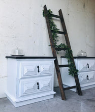 Load image into Gallery viewer, Pretty Vintage Farmhouse Nightstand or End Table Set