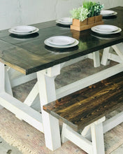 Load image into Gallery viewer, Gorgeous Farmhouse Table &amp; Two Benches