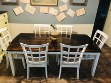 Load image into Gallery viewer, Deposit paid (balance $250) Gorgeous Farmhouse Table w/Leaf &amp; Chairs