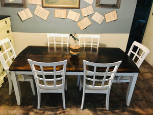 Deposit paid (balance $250) Gorgeous Farmhouse Table w/Leaf & Chairs