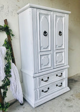 Load image into Gallery viewer, Pretty Vintage Farmhouse Armoire